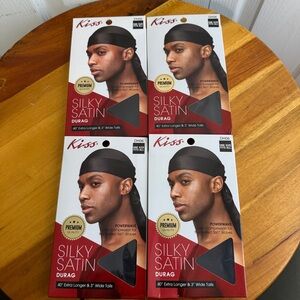 Kiss black silky satin durag lot of 4